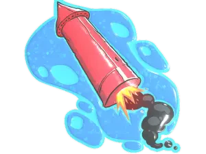 Sticker | Big Red Rocket (Glitter)