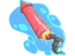 Sticker | Big Red Rocket (Glitter)