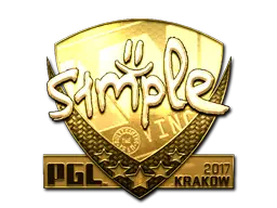 Sticker | s1mple (Gold) | Krakow 2017 Sticker | s1mple (Gold) | Krakow 2017
