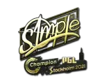 Sticker | s1mple (Gold) | Stockholm 2021