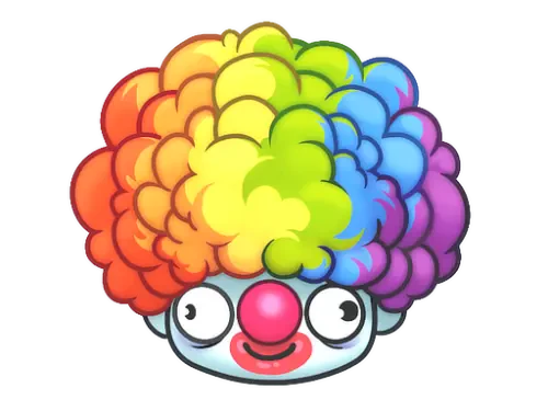 Sticker | Clown Wig Sticker | Clown Wig